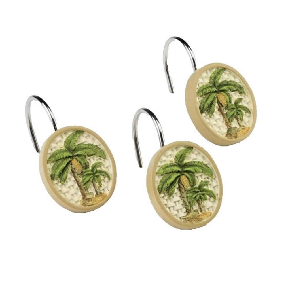 Vintage Bed Bath & Beyond Avanti Linens‎ Colony Palm Collection 12 Shower Hooks